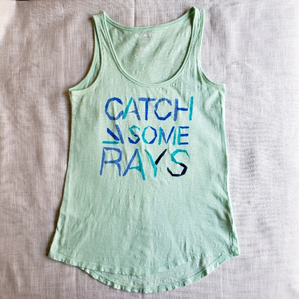 Old navy XS 100% cotton gym workout running tank seafoam light green activewear